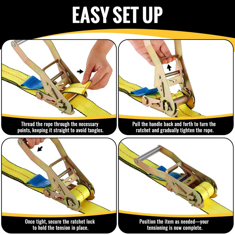 TLGREEN 4-Pack 2 in x 10 ft Car Tie-Down Straps,