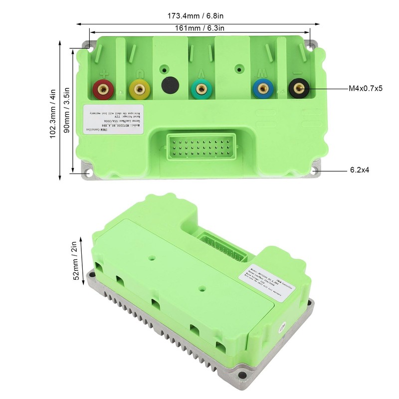 WGFOIP 72V 200A Brushless Motor Controller, Sine Controller Self Learning