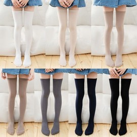 Basic Stocking Knee-High Kids Socks (7 Colors) School Uniform Gray 3ea