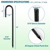 12 Inch Heavy Duty J Hook Rebar Stakes, 16-Pack -