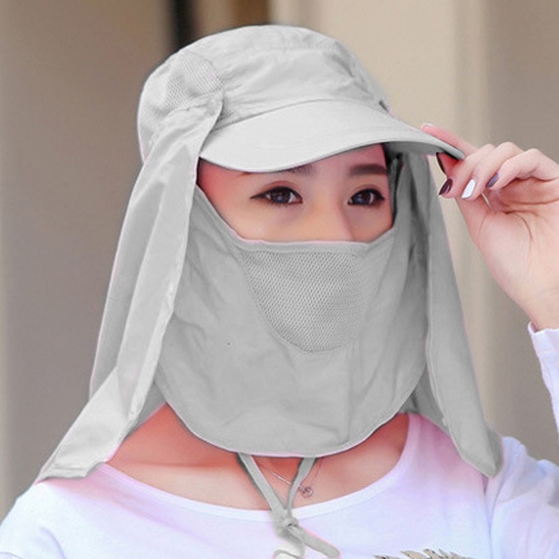 Outdoor Sunscreen Hat Ventilate Adjustable Removable Sun Protection Wide Brim