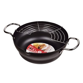 Pearl Metal HB-1375 Frying Cook, Iron Step, Double Handed, Tempura Pot, 9.8 inches (25 cm)