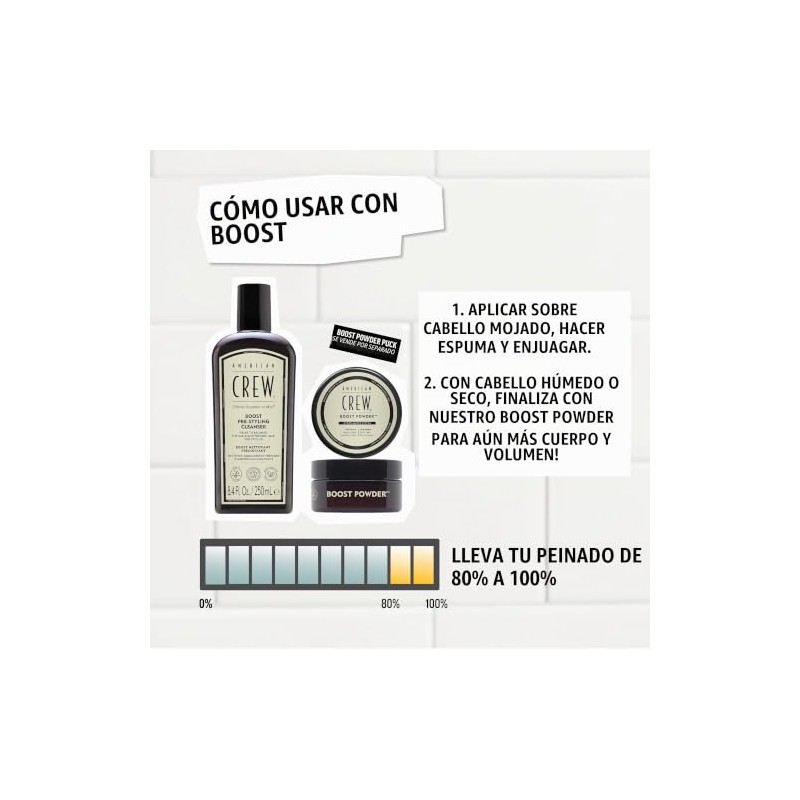 American Crew Shampo Boost Eleva y da vida al cabello