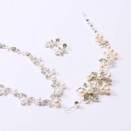 Women's Accessories, Earrings, Necklace, Tiara, 3-piece Set, Faux Pearl, No Gemstone