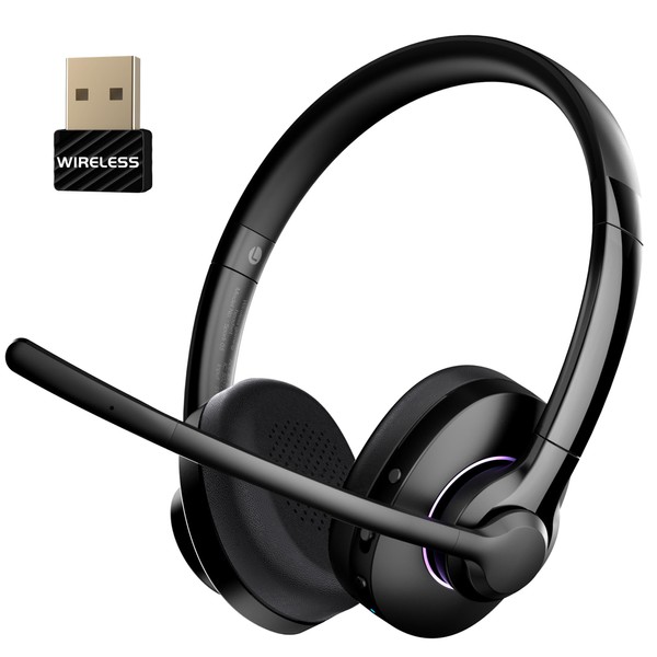 Masajoy Wireless Headset with Mic for Work USB Wireless Computer