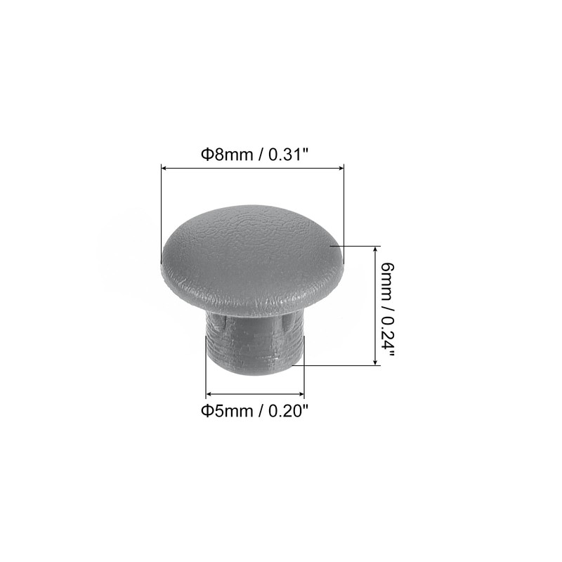 sourcing map 600Pcs Screw Hole Plugs, 5mm(3/16") Dia Plastic Snap