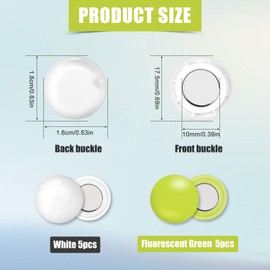 10 Pares de Clips Magnéticos para Dorsales de Carrera, Hebillas para Dorsales de Carrera de Maratón Alfileres para Corredores Campo Triatlón Ciclismo Competición (Blanco y Verde Fluorescente)