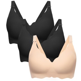 Angelhood Nursing Bras for Breastfeeding Ultra Comfort Seamless Maternity Bra Pack Wireless Pregnancy Bralette Bra Extender