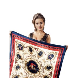 LA FERANI Designer Women's Silk Scarf Pink Classic Neckerchief Silk Chiffon Scarf Formal Occasions Cloth Wrap Scarf Lightweight 90 x 90 cm Bandana Silk Scarf Gift Stole Daughter Mother, Model 14