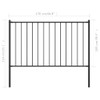 Fence Panel with Posts Powder-Coated Steel 5.6'x3.3' Black Steel Anti-Rust