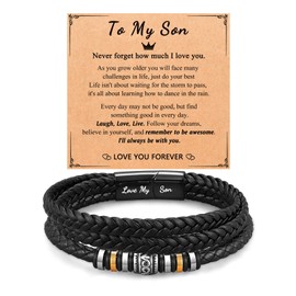 To My Son Gifts from Mum, Christmas Gifts for Teenage Teen Boys 8 9 10 11 13 16 18 Year Old Boys Gifts, Son Bracelet Valentines 2023 Xmas Christmas Presents for Teenage Teen Boys Son Gifts