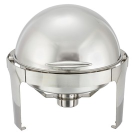 Winco Madison Stainless Steel Chafer with Roll Top, 6 Quart