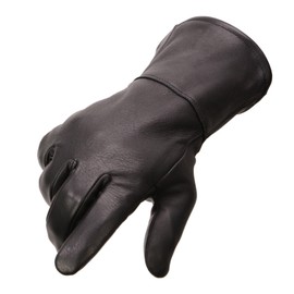 Milwaukee Leather G317 Men's Black Deerskin Leather Thermal Lined Gauntlet Gloves (Large)