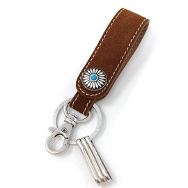 H.N.Z Key Chain Suede Concho Turquoise Native American Keychain Brown nskh-004b, Braun