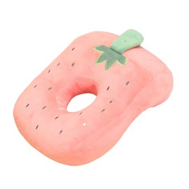 ELLECILA Office Nap Pillow Memory Cotton, Strawberry Shaped Pillow With Ear Hole, Nap Cute Soft Airplane Travel Neck Pillow for Ear, Support for Office School Library Camping