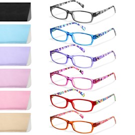 Gaoye Reading Glasses for Women, 6 pack Fashion Readers for Women Men Spring Hinge Eye Glasses, Blue Light Reading Glasses