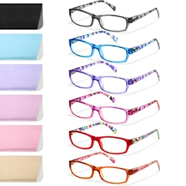 Gaoye Reading Glasses for Women, 6 pack Fashion Readers for Women Men Spring Hinge Eye Glasses, Blue Light Reading Glasses