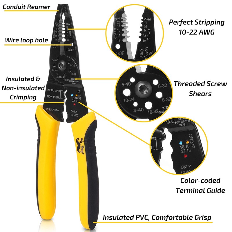 Mr. Pen- Wire Stripper, 8 inch, Wire Cutter, Wire Stripper