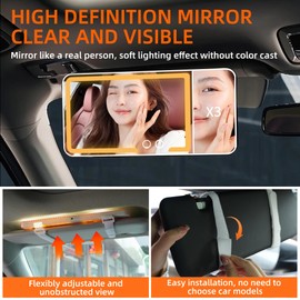 car mirror vanity Rechargeable Led, 3 Light Modes,Dimmable Touch Screen,Side with triple magnification mirror image (1)