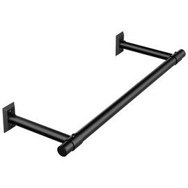 Mogaath Hanging Planters for Indoor Plants, 32 Inch Heavy Duty Plant Hanger Indoor, 1 Inch Diameter Metal Rod, Hanging Plant Holder for Window Wall, Matte Black, Square Flange Base, Pot Not Included