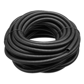 Sourcingmap 10 M 6 x 9 mm PP Flexible Corrugated Conduit Tube for Garden,Office Black