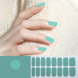 Temeloko Glitter Nail Polish Strips, Nail Polish Stickers Gel Nail Wraps, Semi Cured Nail Gel Art Sticker Waterproof Nail Strips Decal for Women 16pcs (MZH-110)