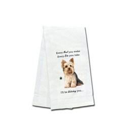 E&S Imports Yorkie Kitchen Towel - Soft Highly Absorbent - Yorkie Gifts - Dish Towels for Washing Dishes - Tea Towels - Reusable - Quick Drying - 100% Natural Cotton - Towels for Pet Lovers