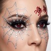 Halloween Face Gems Spider Web Rhinestone Stickers for Women
