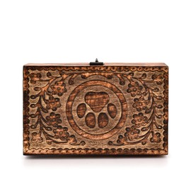 Indus Lifespace Schmuckkästchen, Mangoholz, Blumen-Design, Mehrzweck-Schatztruhe, Andenken-Organizer, handgefertigt, Andenken-Box, Schmuck-Organizer (20,3 x 12,7 x 7,6 cm)