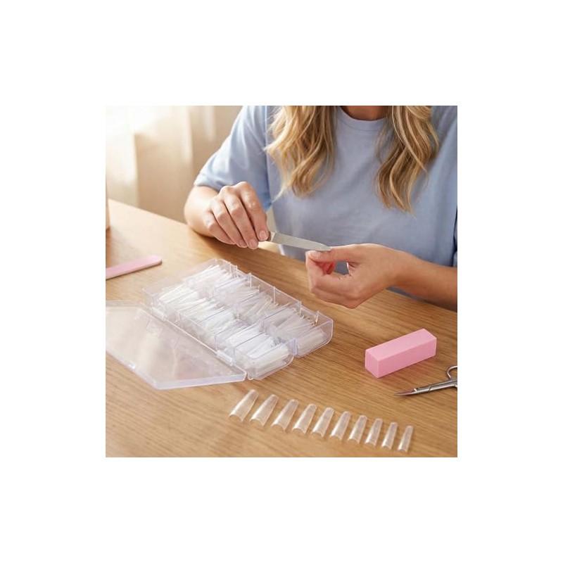 Nivofu 480 Piezas Uñas Postizas Largas y Transparentes, No C
