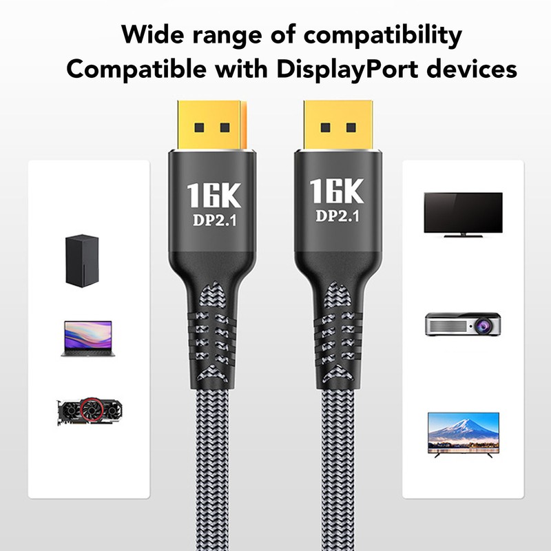 9.8ft Displayport Extension Cable Displayport 2.1 Cable 16K At 30Hz