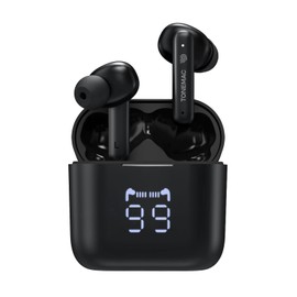 W28 True Auriculares inalámbricos con Bluetooth avanzado 5.3, duración de batería extendida de 48 horas, visualización LED intuitiva, funda de carga compatible con Qi, sonido HiFi superior y