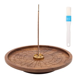 Bofanze Incense Holder Scent Stick Holder Incense Stick Holder Ash Catcher Wooden Incense Holder Wooden Galaxy Incense Stick Holder with 3-hole brass holder and brushes for home decoration,Meditation