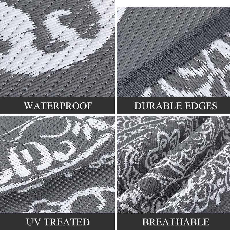 GarveeHome Outdoor Rug 8x10 Reversible Mats, Plastic Straw Rug, Large