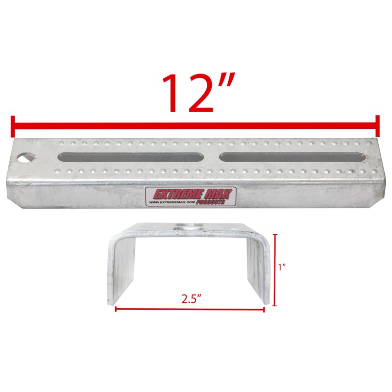 Extreme Max 3006.7075 12" Galvanized Swivel-Top Bunk Bracket with Hardware