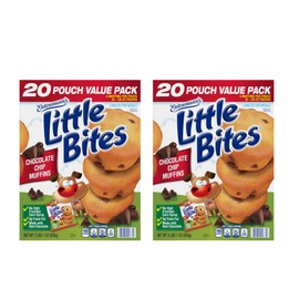 (Club Pack) Little Bites Chocolate Chip Muffins, 40 individual packs, (1.65 oz each), Mini Muffins, 66 oz Box