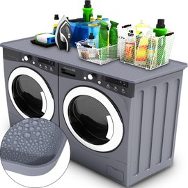 Teenyyou 51.2" x 25.6" Washer and Dryer Covers for The Top Silicone Dryer Protector Mat Washer Countertop Laundry Topper Washing Machine Cover for Home Laundry Room Kitchen