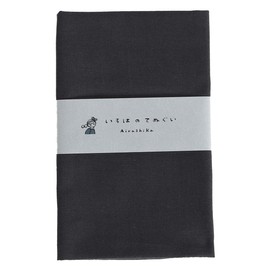 Iroha Color Plain Tenugui, 100% Cotton, Made in Japan, Sumi Black, Anti-fray Treatment, 34.3 x 13.0 inches (87 x 33 cm)