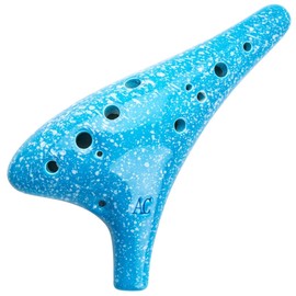 Piphica Ocarina 12 Hole Light Blue Ceramic Glaze High Quality Alto C Strap Beginner