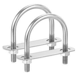 PATIKIL Round U-Bolts, 2 Pcs 2.01"(51mm) Inner Width 78mm Length M8 with Nut Plate Washer 304 Stainless Steel Round Bend U-Bolts for Boat Trailer Axle Sailboat