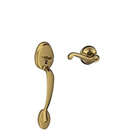 Schlage Lock Company Plymouth Front Entry Handle Flair Right-Handed Interior Lever (Antique Brass) FE285 PLY 609 FLA RH - LOCK FE285 PLY 609 FLA RH