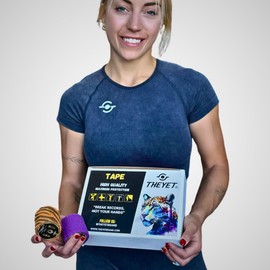 THEYET Tape Crossfit Finger, elastisches Klebeband, Sport, Gewichtheben, Haken, Daumen, Kohesive Bandage, Training, Gewichtheben, Packung mit 4/12 Rollen, 5 cm (12 Stück)