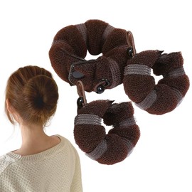 Magischer Haarstyler, Haarstyler, Donut-Form, Haarknotenformer, Schwamm-Dutt-Former, Twist-Ring, Lockenwickler, Zubehör für Damen (1 groß + 2 klein), 3 Stück