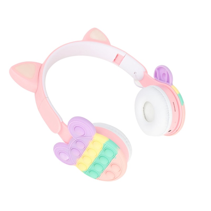 Bluetooth Cat Ear Headphones Fashionable Light Up Wireless Headset for