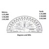 MTT PL RA 6IN Protractor with Degrees and mils, Graduated