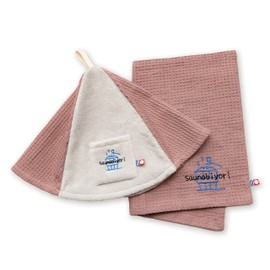 Saunabiyori Sauna Weather 【Sauna Hat Sauna Mat】Men's Women's Imabari (Bordeaux) Sauna Goods Made in Japan Imabari Towel Brand Certified Product Machine Washable Sauna Cap Towel Fabric Tent Sauna Sauna