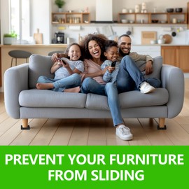 Non Slip Furniture Pads- 2.5"x2.5" Square Anti Skid Caster Cups Furniture Coasters, Anti-Sliding Grippers Floor Protectors for Furniture Bed, Couch, Chair Leg, Black(Set of 4)