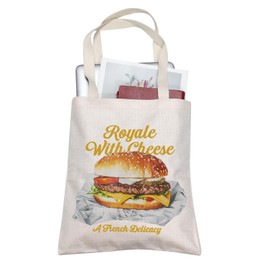 TOBGBE 90s Classics Pulp Movie Gifts Funny Big Kahuna Burger Quote Tote Bag For Movie Fan Horror Movie Merch (Royale Tote)