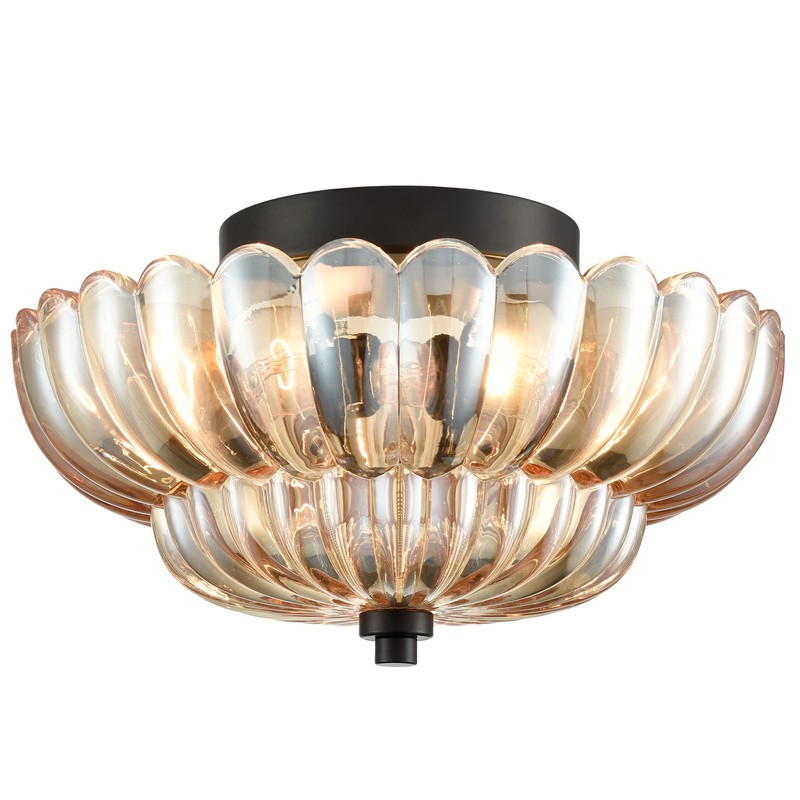 HYDELITE Modern Black Flush Mount Ceiling Light 3-Light Close to