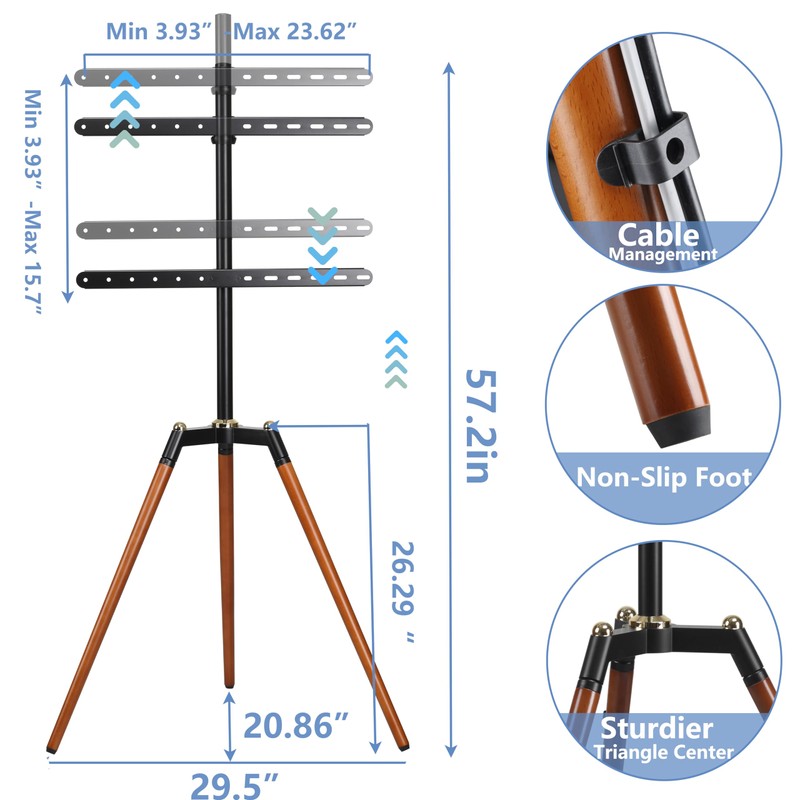 Fydeamer Universal Tripod Easel TV Stand for 32-65 inch LED
